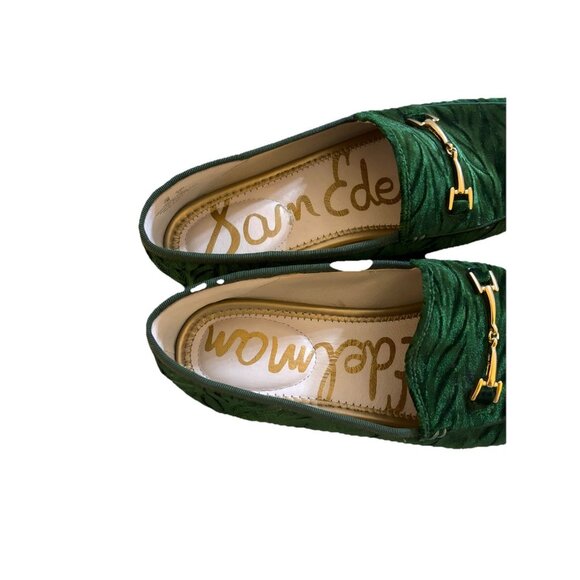 Sam Edelman Green Faux Suede Loraine Slip On Loafers Sz 7 Office Business - Picture 5 of 6